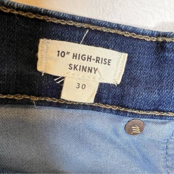 Madewell 10” High-Rise Skinny Jeans Dark Wash, Size 30 Ankle Length - Picture 4 of 7
